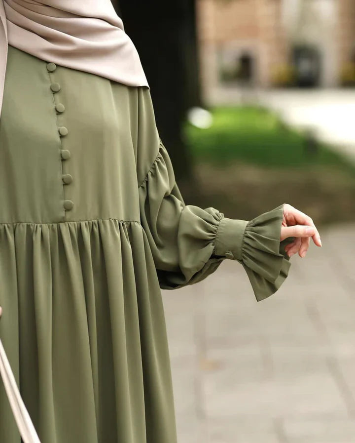 Olive Green Abaya With Stoller