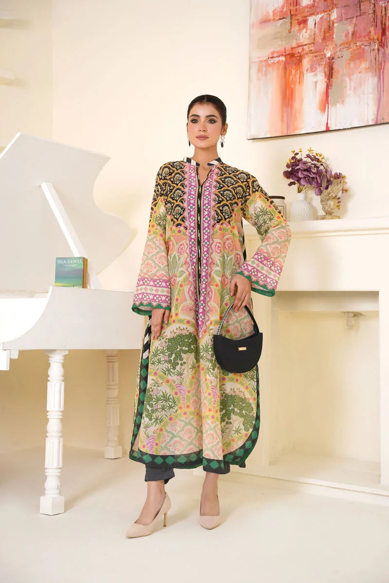 Serenity Garden Printed Long Kaftan