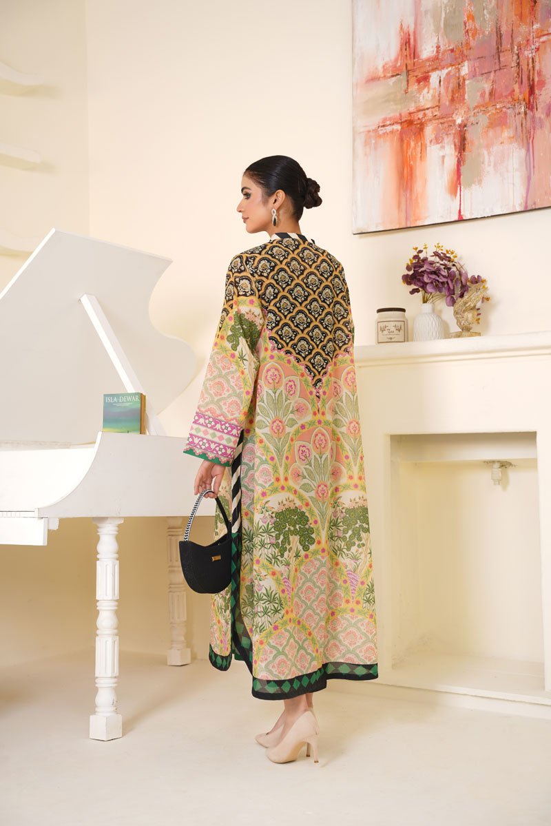 Serenity Garden Printed Long Kaftan