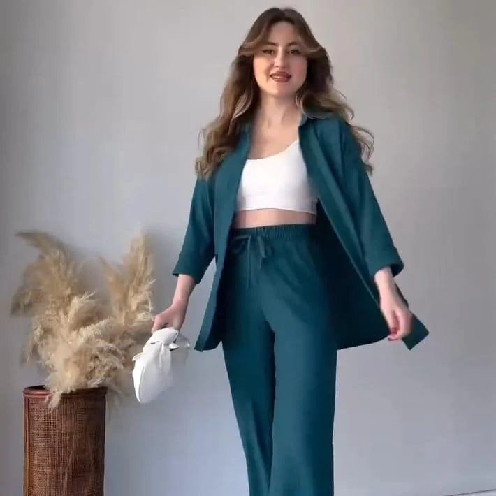 2 PIECES STYLISH BUTTON CO-ORD SET