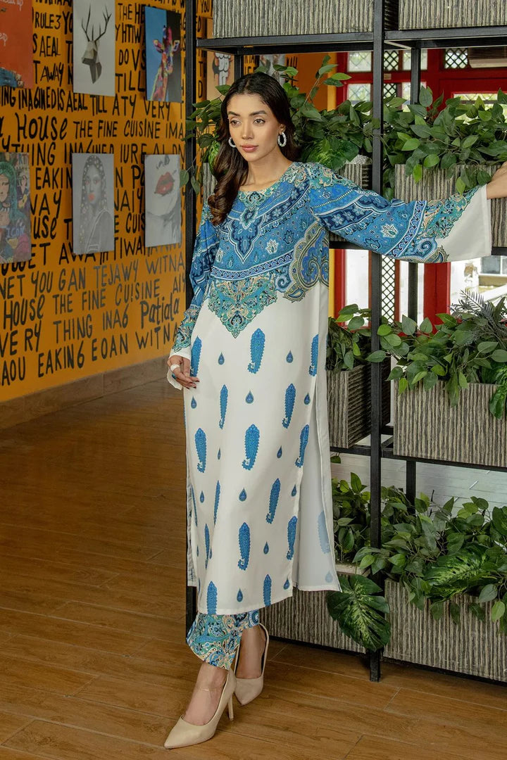 Blue Paisley Long Dress