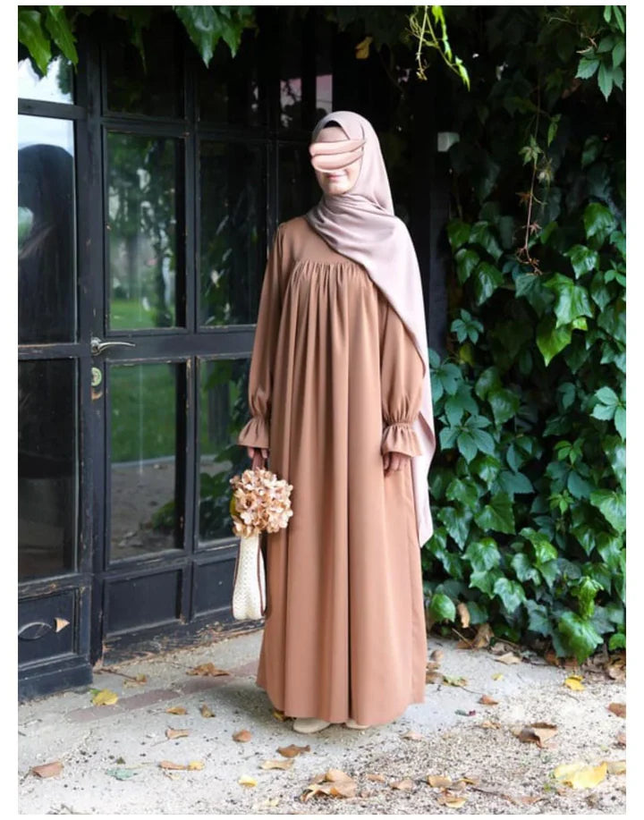 Amber Beige Abaya with stoller